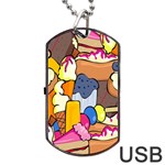 Sweet Stuff Digitally Created Sweet Food Wallpaper Dog Tag USB Flash (One Side) Front