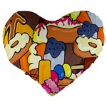 Sweet Stuff Digitally Created Sweet Food Wallpaper Large 19  Premium Heart Shape Cushions Back