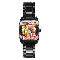 Sweet Stuff Digitally Created Sweet Food Wallpaper Stainless Steel Barrel Watch by Amaryn4rt