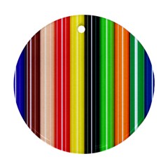 Colorful Striped Background Wallpaper Pattern Ornament (round) by Amaryn4rt