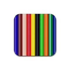 Colorful Striped Background Wallpaper Pattern Rubber Coaster (square)  by Amaryn4rt