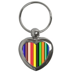 Colorful Striped Background Wallpaper Pattern Key Chains (heart)  by Amaryn4rt