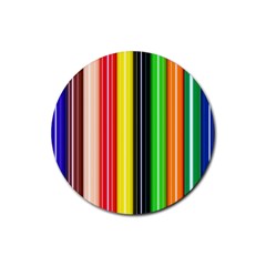 Colorful Striped Background Wallpaper Pattern Rubber Coaster (round)  by Amaryn4rt