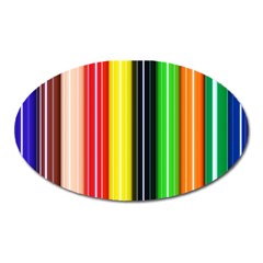 Colorful Striped Background Wallpaper Pattern Oval Magnet by Amaryn4rt