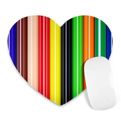 Colorful Striped Background Wallpaper Pattern Heart Mousepads by Amaryn4rt