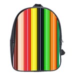 Colorful Striped Background Wallpaper Pattern School Bags(Large)  Front