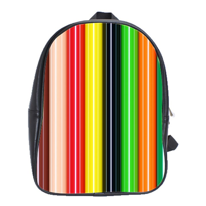 Colorful Striped Background Wallpaper Pattern School Bags(Large) 