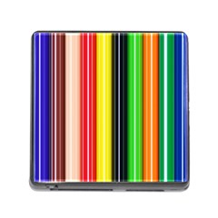 Colorful Striped Background Wallpaper Pattern Memory Card Reader (square) by Amaryn4rt