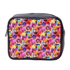 Spring Hearts Bohemian Artwork Mini Toiletries Bag 2-side