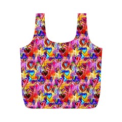 Spring Hearts Bohemian Artwork Full Print Recycle Bags (m)  by KirstenStar