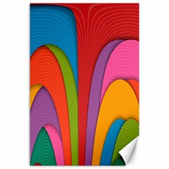 Modern Abstract Colorful Stripes Wallpaper Background Canvas 24  X 36  by Amaryn4rt