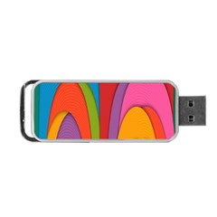 Modern Abstract Colorful Stripes Wallpaper Background Portable Usb Flash (one Side)