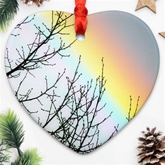 Rainbow Sky Spectrum Rainbow Colors Ornament (heart) by Amaryn4rt