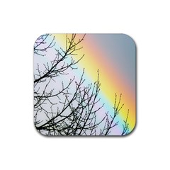 Rainbow Sky Spectrum Rainbow Colors Rubber Coaster (square)  by Amaryn4rt