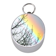 Rainbow Sky Spectrum Rainbow Colors Mini Silver Compasses by Amaryn4rt