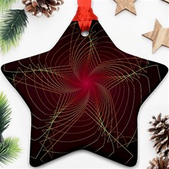 Fractal Red Star Isolated On Black Background Ornament (star) by Amaryn4rt