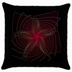 Fractal Red Star Isolated On Black Background Throw Pillow Case (black) by Amaryn4rt