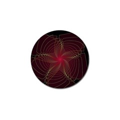 Fractal Red Star Isolated On Black Background Golf Ball Marker (4 Pack) by Amaryn4rt