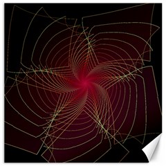 Fractal Red Star Isolated On Black Background Canvas 20  X 20   by Amaryn4rt