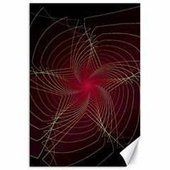 Fractal Red Star Isolated On Black Background Canvas 20  X 30   by Amaryn4rt