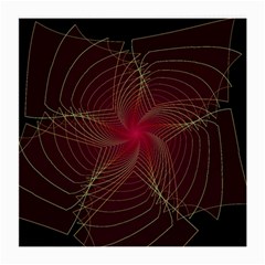 Fractal Red Star Isolated On Black Background Medium Glasses Cloth by Amaryn4rt