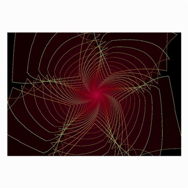 Fractal Red Star Isolated On Black Background Large Glasses Cloth (2-Side)