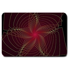 Fractal Red Star Isolated On Black Background Large Doormat  by Amaryn4rt