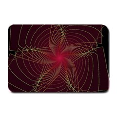 Fractal Red Star Isolated On Black Background Plate Mats by Amaryn4rt