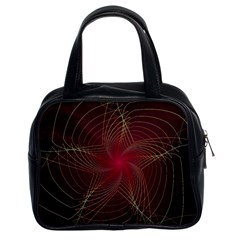 Fractal Red Star Isolated On Black Background Classic Handbags (2 Sides) by Amaryn4rt