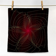 Fractal Red Star Isolated On Black Background Face Towel by Amaryn4rt