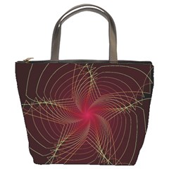 Fractal Red Star Isolated On Black Background Bucket Bags by Amaryn4rt