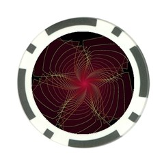 Fractal Red Star Isolated On Black Background Poker Chip Card Guard (10 Pack) by Amaryn4rt