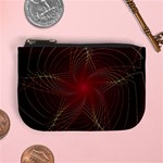 Fractal Red Star Isolated On Black Background Mini Coin Purses Front