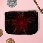 Fractal Red Star Isolated On Black Background Mini Coin Purses Back