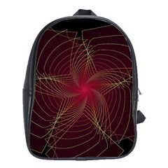 Fractal Red Star Isolated On Black Background School Bags(large)  by Amaryn4rt