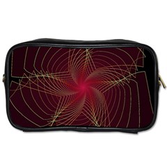 Fractal Red Star Isolated On Black Background Toiletries Bags by Amaryn4rt