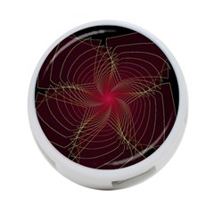 Fractal Red Star Isolated On Black Background 4-port Usb Hub (one Side) by Amaryn4rt