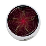 Fractal Red Star Isolated On Black Background 4-Port USB Hub (Two Sides)  Front