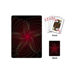 Fractal Red Star Isolated On Black Background Playing Cards (mini)  by Amaryn4rt