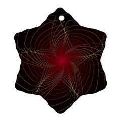 Fractal Red Star Isolated On Black Background Ornament (snowflake) by Amaryn4rt