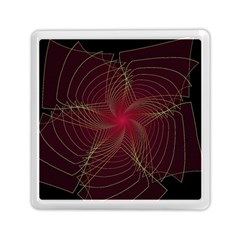 Fractal Red Star Isolated On Black Background Memory Card Reader (square)  by Amaryn4rt