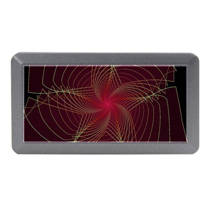 Fractal Red Star Isolated On Black Background Memory Card Reader (Mini)