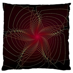 Fractal Red Star Isolated On Black Background Large Cushion Case (two Sides) by Amaryn4rt