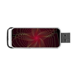 Fractal Red Star Isolated On Black Background Portable Usb Flash (one Side) by Amaryn4rt