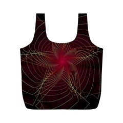 Fractal Red Star Isolated On Black Background Full Print Recycle Bags (m)  by Amaryn4rt