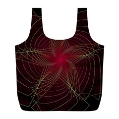 Fractal Red Star Isolated On Black Background Full Print Recycle Bags (l)  by Amaryn4rt