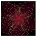 Fractal Red Star Isolated On Black Background Large Satin Scarf (Square) Front