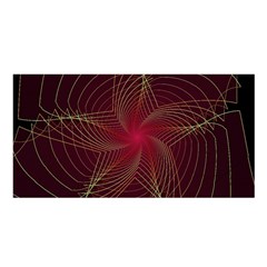 Fractal Red Star Isolated On Black Background Satin Shawl by Amaryn4rt