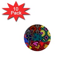 Digitally Created Abstract Patchwork Collage Pattern 1  Mini Magnet (10 Pack)  by Amaryn4rt