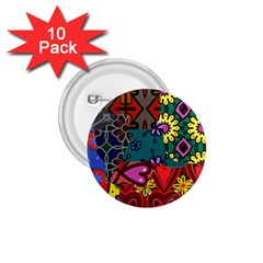 Digitally Created Abstract Patchwork Collage Pattern 1 75  Buttons (10 Pack) by Amaryn4rt